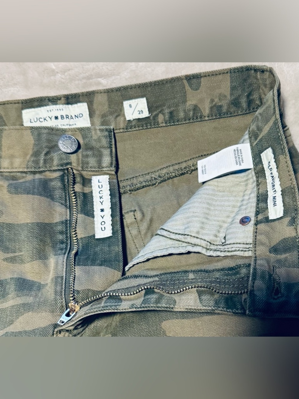 Lucky Brand Camo Old Favorite Mini Skirt with Raw Hem-NWT - Picture 5 of 5